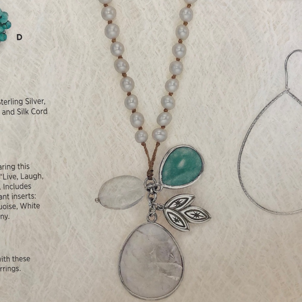 Necklace Pearl, Quartz, Rock Crystal